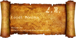 Loidl Mónika névjegykártya